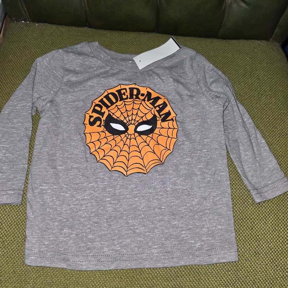 Jumping Beans 12M Grey Orange Spiderman Tshirt NWT